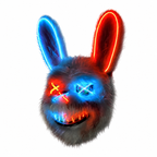 Masque lapin LED bleu et orange lumineux pour Halloween