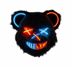 Masque ours LED Halloween bleu et orange HauntMask