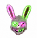 Masque lapin LED Halloween rose et vert HauntMask