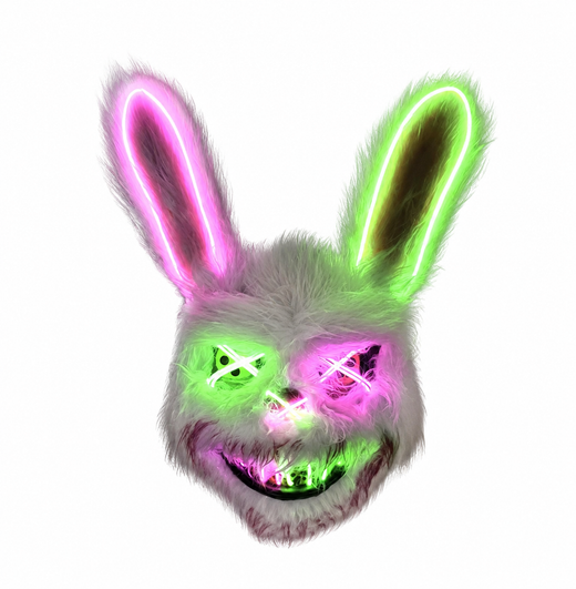 Masque lapin LED Halloween — Rose et vert