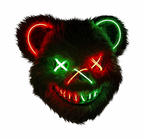 Masque ours LED Halloween rouge et vert HauntMask