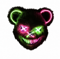 Masque ours LED Halloween rose et vert HauntMask