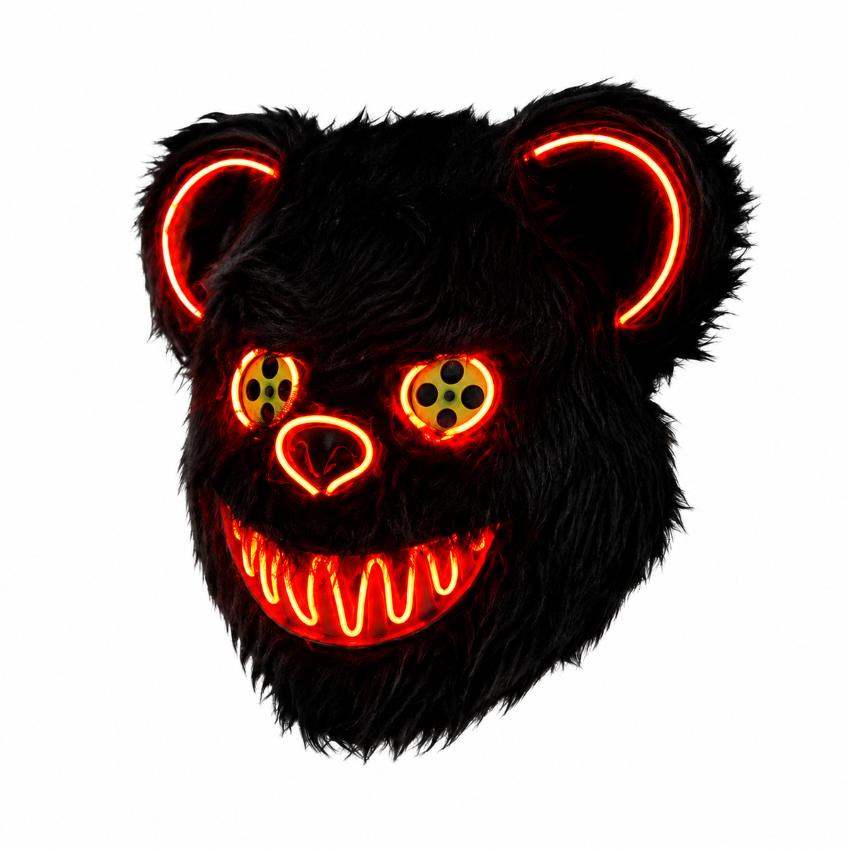 Masque ours LED rouge lumineux pour Halloween