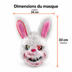Dimensions du masque lapin LED : largeur 24 cm, hauteur 33 cm.