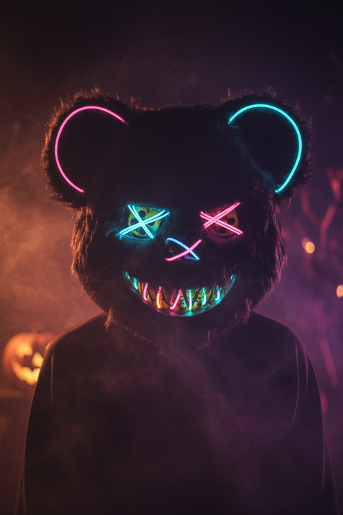 HauntMask – Neon Bear LED Mask